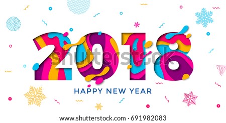 2018 Happy New Year Holiday Greeting Stock Vector 