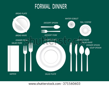 Formal Dinner Place Settings Dinner Table Stock Vector HD (Royalty ... Formal Dinner Place Settings Dinner Table Stock Vector HD (Royalty ...