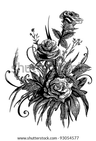 Rose Motif Design Sketch Stock Illustration 124733137 - Shutterstock