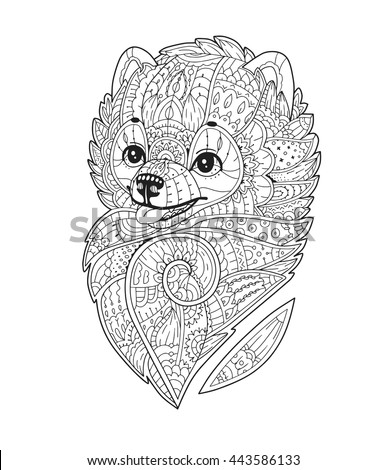 Download Zentangle Stylized Purebred Dog Vector Hand Stock Vector (Royalty Free) 443586133 - Shutterstock