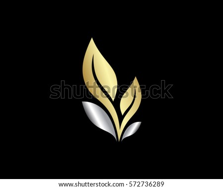 Gold Leaf Organic Logo Stock Vector 572736289 - Shutterstock