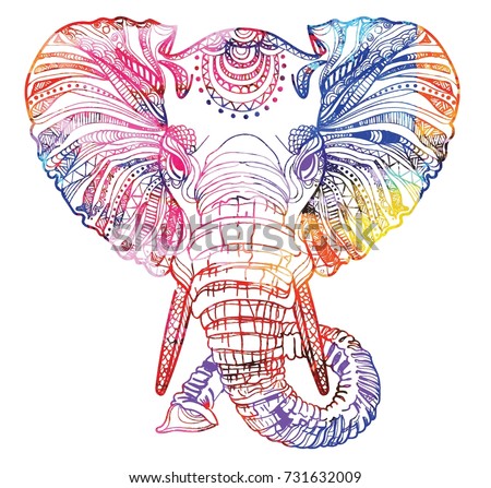 Download Head Elephant Meditation Coloring Mandala Large Stock ...