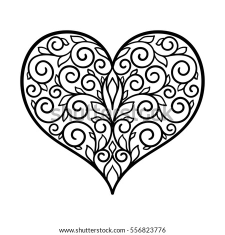 Download Adult Coloring Page Vector Line Illustration Stock Vector 556823776 - Shutterstock