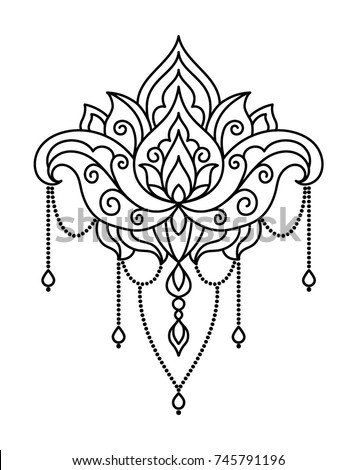 vector abstract oriental style flower lotus stock vector vector abstract oriental style flower lotus stock vector