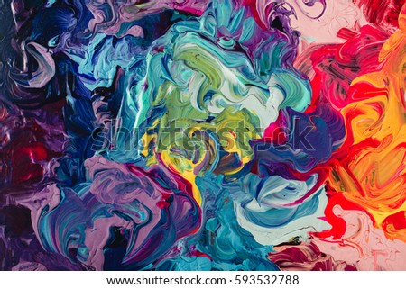 macro close up of different color oil paint. colorful acrylic. modern art concept