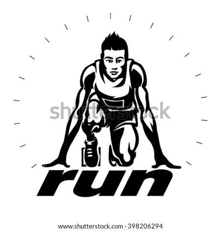 Running Man Vector Artwork Style Ink Stock Vector 227564554 - Shutterstock