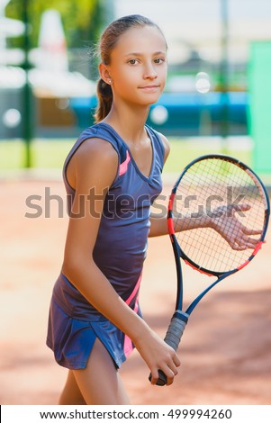 Preteen Girl Playing Tennis Stock Photo 2671148 - Shutterstock