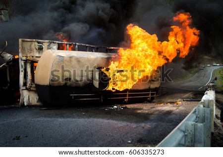 Image result for burning overturned truck