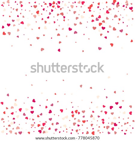 Heart Confetti Valentines Petals Falling On Stock Vector 778045870