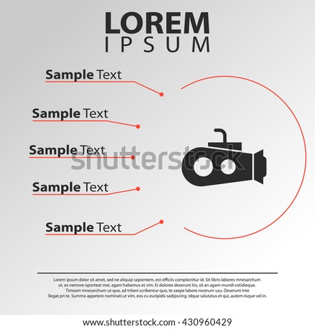 submarine icon submarine infographics template stock vector