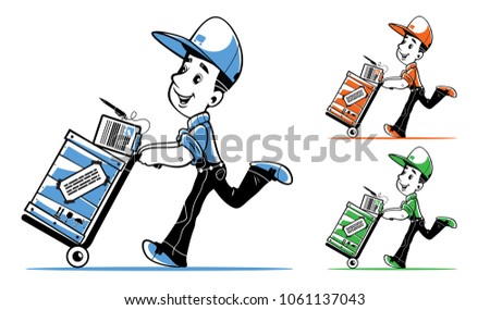 courier delivery large cargo quickly accurately stock vector