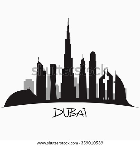 Sketch Urban Landscape Dubai Vector Illustration Stock Vector 359010539 ...