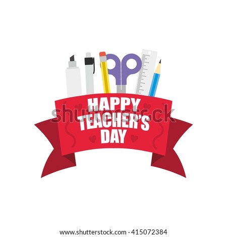 stock vector greeting card of a stylish text for happy teacher s day vector illustration 415072384