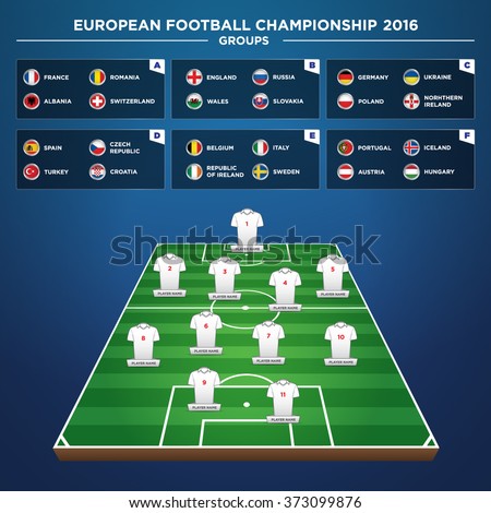 Euro 2016 France Vector Flags Groups Stock Vector (Royalty ...