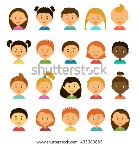 Avatars Childrengirls Boys Different Appearance Nationalitycartoon ...