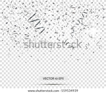 Vector Eps10 Overlay Transparent Background Silver Glitter TextureFalling