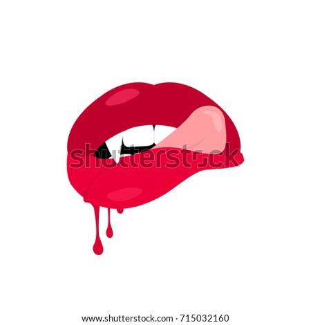 Bloody Vampire Mouth Stock Vector 11097220 - Shutterstock