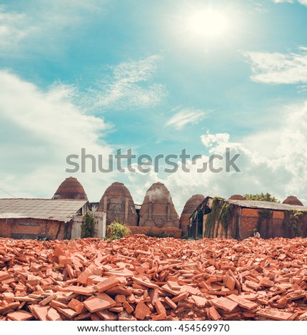 June 22: Scene from a brick works in the Mekong delta on June 22, 2016 near Vinh Long. The Mekong delta has become popular among tourists wishing to experience rural Vietnam.