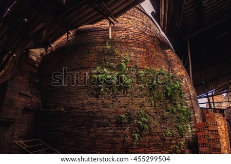 23 Jun 2016: Traditional brick oven (brick kiln) in Sadec, Dong Thap province, Vietnam