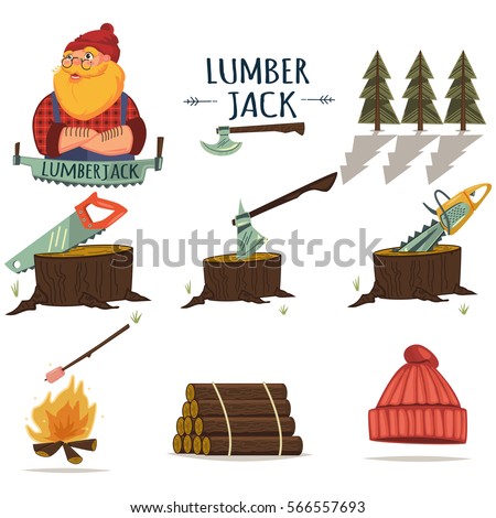 Lumberjack Timber And Woodworking Tools Vector Icons Isolated On White Background Chainsaw Axe Lumberjack Timber And Woodworking Tools Vector Icons Isolated On White Background Chainsaw Axe