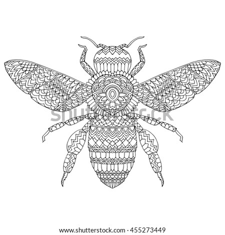 Stylized Insect Wasp Bumblebee Hornet Fly Stock Vector 455273449 ...