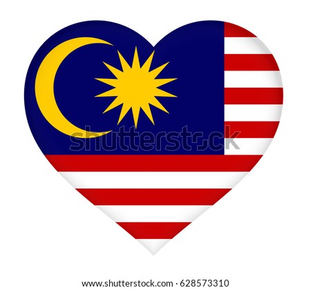 Malaysia Button Flag Heart Shape Stock Illustration 10239646 - Shutterstock