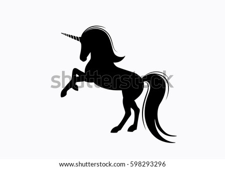 Black Unicorn Stock Vector 598293296 - Shutterstock