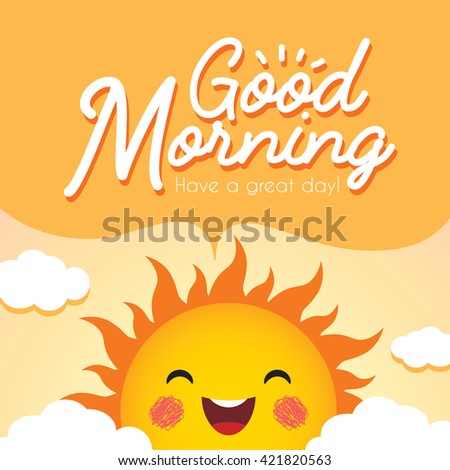 Good Morning Morning Vector Illustration Cute Stock Vector (Royalty