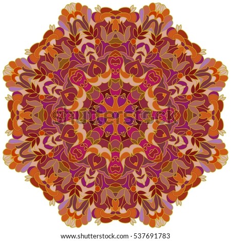 Boho style flower mandala. Oriental pattern, vector illustration. Islam, Arabic, Indian, Turkish, Pakistan, Chinese. Set of ornamental patterns for background and texture.
