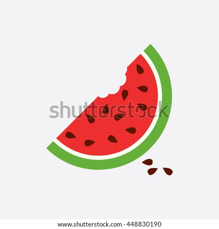 Watermelon icon. Juicy ripe fruit on white background