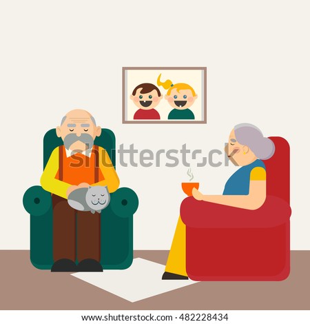 Family Watching Television Stock Vector 90725056 - Shutterstock