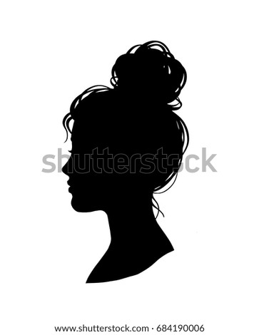 Download Woman Head Silhouette Face Profile Vignette Stock Vector ...