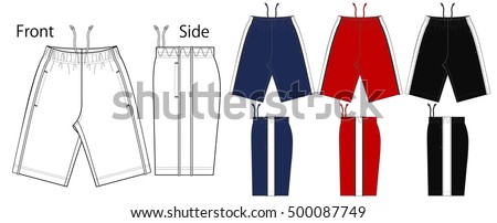 Vector Illustration Shorts Pants Front Side Stock Vector 500087749 ...