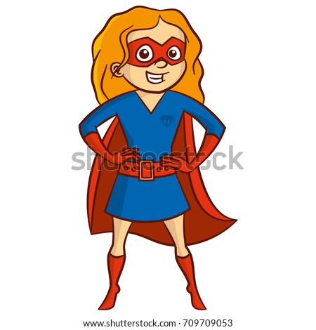 Super Hero Girl Cartoon Character Isolated Stock Vector 709709053 ...