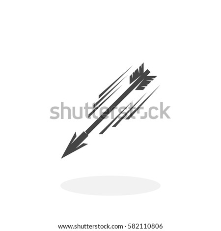 Flying Arrow Icon Isolated On White Stock Vector 582110806 ...
