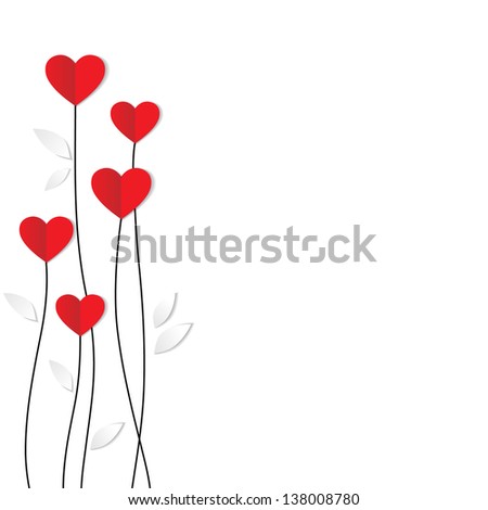 Holiday Card. Heart from paper. Valentines day