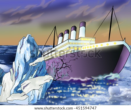 Titanic Sinking Ship Cartoon