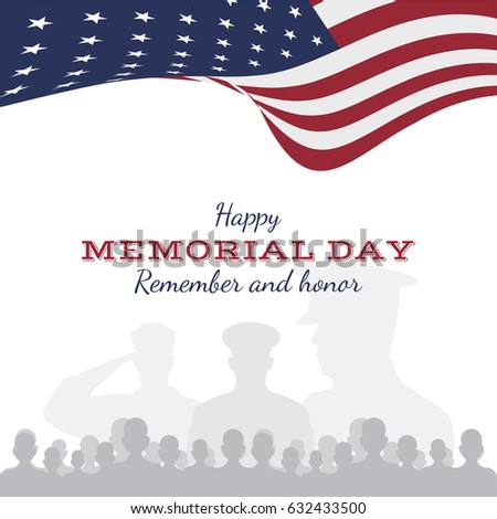 Happy Memorial Day Greeting Card Flag Stock Vector 632433500 - Shutterstock