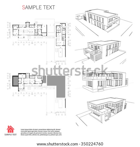 Architecture Drawing Template wireframe drawing 3d building vector architectural stock vector Architecture Drawing Template wireframe drawing 3d building vector architectural stock vector