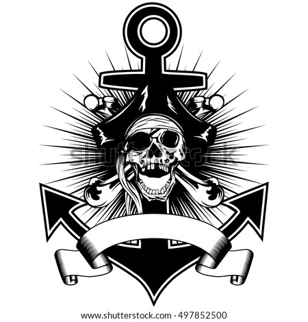 Vector Image Piracy Skull Anchor Crossed Stock Vector 103244927 ...