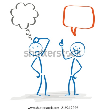 2 Stickmen Thought Speech Bubble On Stock Vector 219317299 - Shutterstock