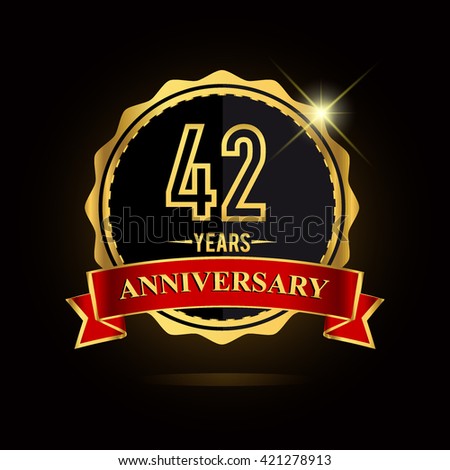 Celebrating 42 Years Anniversary Logo Red Stock Vector 421278913 ...