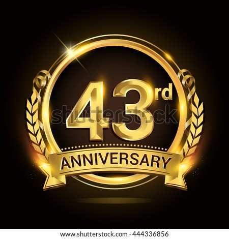 43rd Anniversary Celebration Logo Golden Ring Image 
