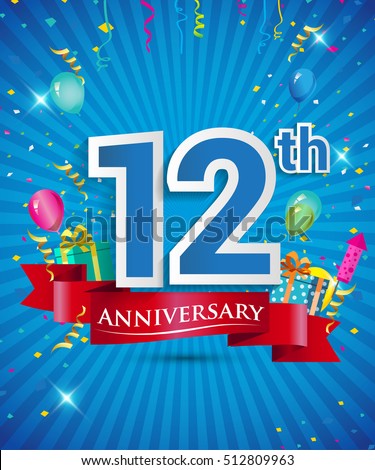 12 Years Anniversary Celebration Logo Gift Stock Vector 512809963 ...