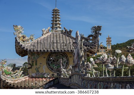 Linh Phuoc pagoda at Da Lat City, Lam Dong province, Vietnam.