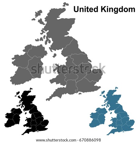 United Kingdom Countries Ireland Political Map Stock Vector 514737448 ...