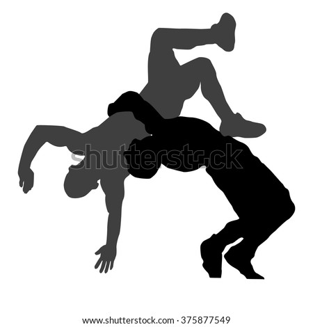 Download Silhouette Greek Roman Wrestling Stock Vector 375877549 ...