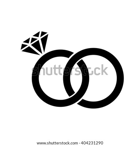  Wedding  Rings  Diamond Black Silhouette  On Stock Vector 
