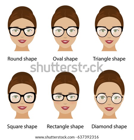 Spectacle Frames Shapes Different Types Women Stock Vector ...