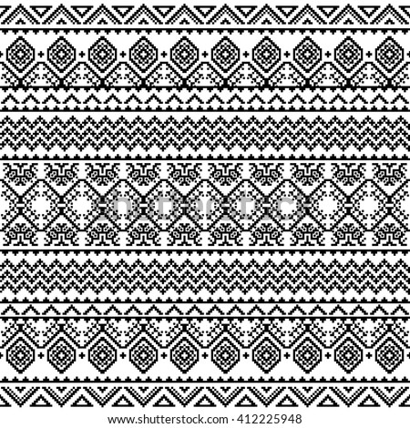 Ethnic Seamless Pattern Triangle Abstract Geometric Stock Vector ...
